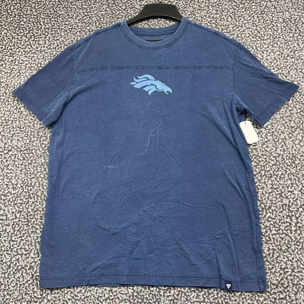 Denver Broncos NFL Shirt Men Large Blue Fanatics Short Sleeve Cotton New L